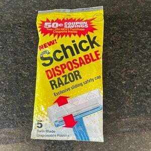 vintage Schick Disposable Razors 1980’s 5 pack twin blades sealed